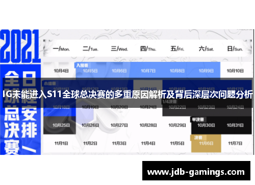 IG未能进入S11全球总决赛的多重原因解析及背后深层次问题分析